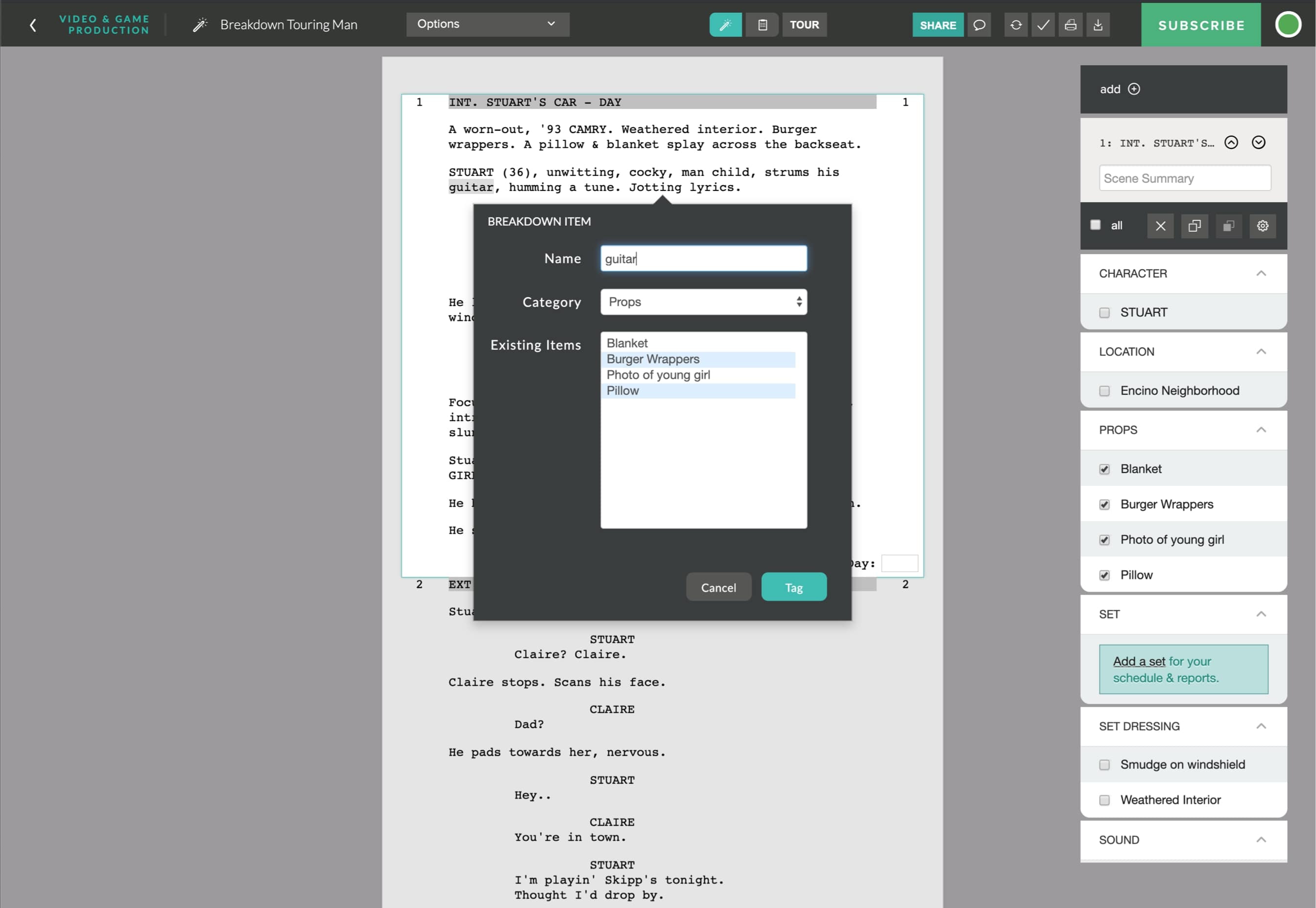 Best Alternative to Celtx - Adding Tagged Element Best Alternative to Celtx - Adding Tagged Element