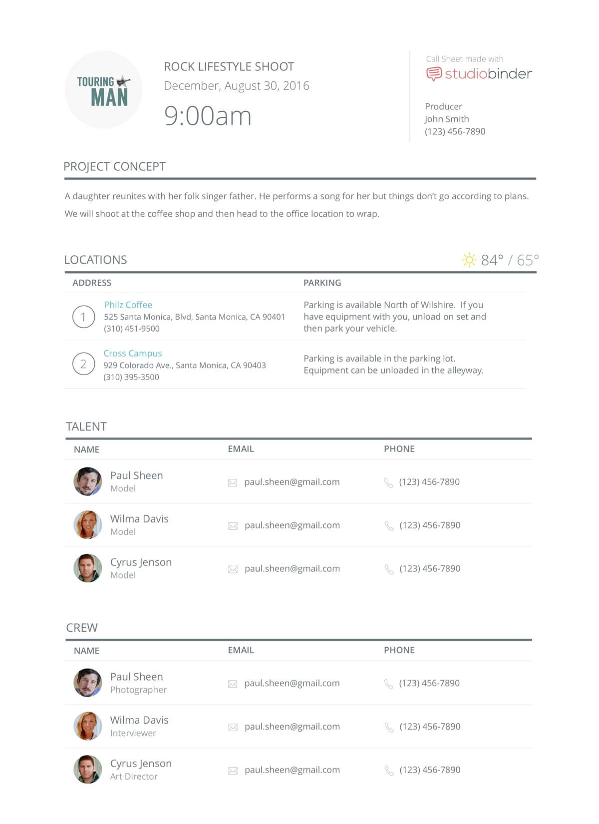 call-sheet-template-photoshoot-photography-studiobinder Call Sheet Template Photoshoot Photography Studiobinder